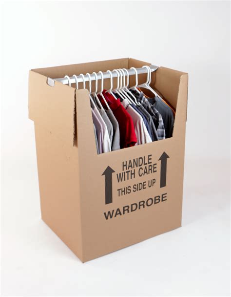 Shorty Wardrobe Moving Box With Bar Size24x20x34 Boxes4u