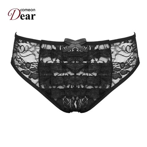 Comeondear 5 Pieceslot Panties Women M 6xl Plus Size Sexy Lace Underwear Open Crotch See Though