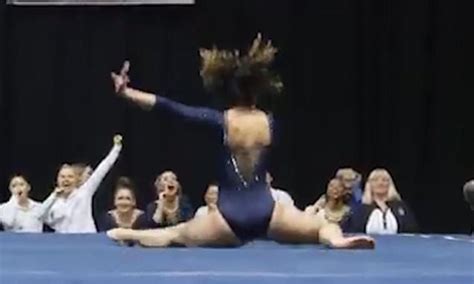 Gymnast Leaves Viewers Wincing With Her Final Crotch Busting Move
