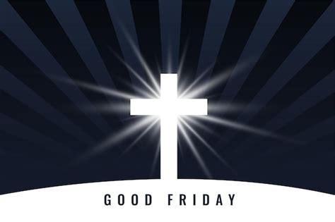Free Vector Good Friday Cross With Divine Light Glow