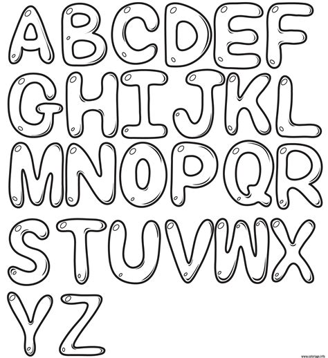 Coloriage Bubble Letters Alphabet Az Dessin Alphabet Imprimer
