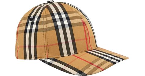Burberry Cotton Vintage Check Baseball Cap In Yellow For Men Lyst