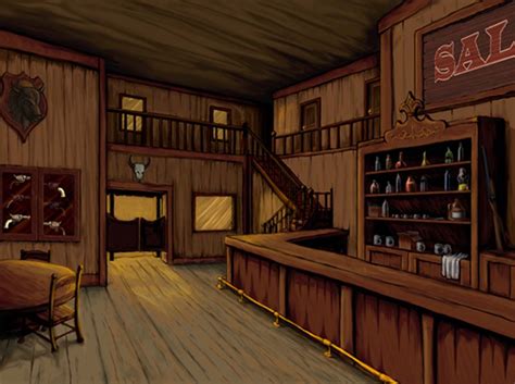 The Interior Of A Saloon With Wooden Floors And Walls