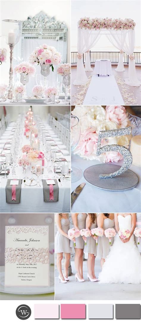 Six Beautiful Pink And Grey Wedding Color Combos With Invitations