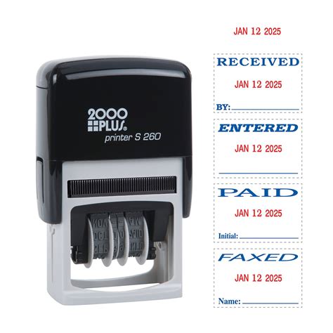 2000 Plus Economy Self Inking Message Dater Faxed Paid Received