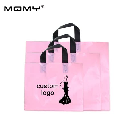 24x306cm 1000pcslot Customized Logo Plastic Shopping Bag Personalized
