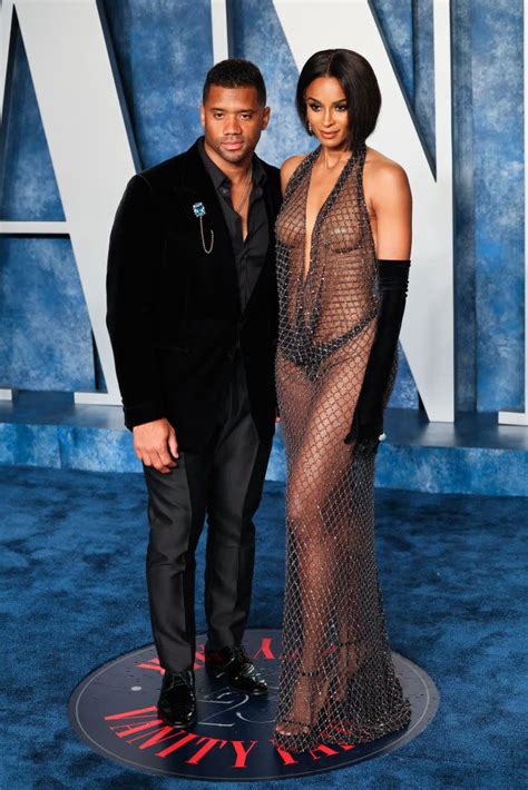 Ciara Wore A Completely Sheer Crystal Covered Gown To The Vanity Fair Oscar Party