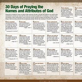 30 Days Of Praying The Names And Attributes Of God The Navigators