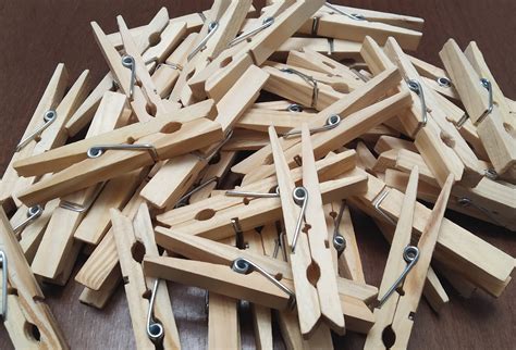 40 Wooden Clothespins Eco Friendly Natural Wood Laundry Pins Etsy