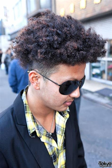 Asian waves, and especially korean curly hair are often natural and always fun! Japanese Guy With Curly Hairstyle & Addictive Bag in Harajuku