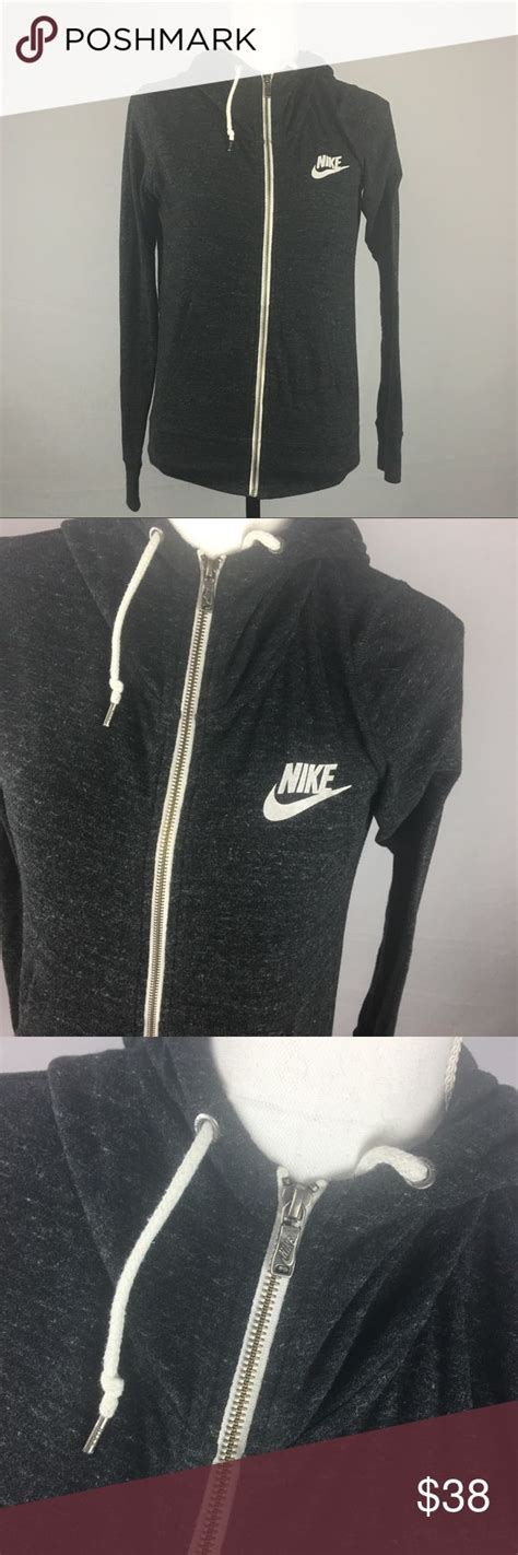 Nike Zip Up Hoodie White Drawstring Vintage Style White Hoodie Nike