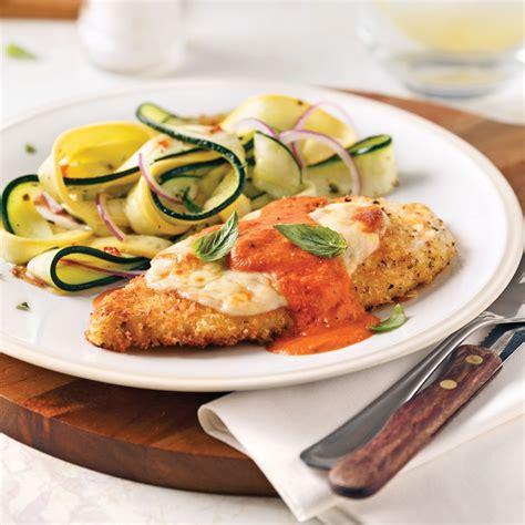 Escalopes de poulet gratinées sauce rosée