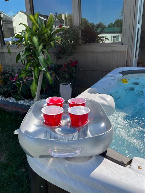 Inflatable Floating Drink Holder For Pool And Hot Tub Holds Food Drink