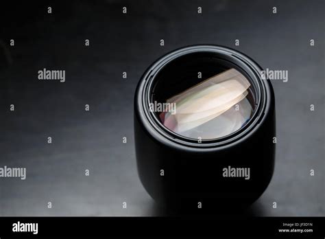 Photo Of Camera Lens On Empty Black Background Stock Photo Alamy