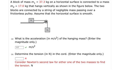 Solved A Block Of Mass M1 373 Kg On A Horizontal Surface