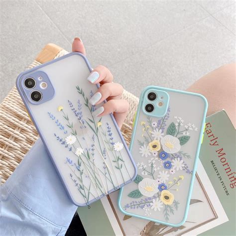 Buy 3d Relief Floral Transparent Soft Tpu Back Cove For Iphone 11 12 13