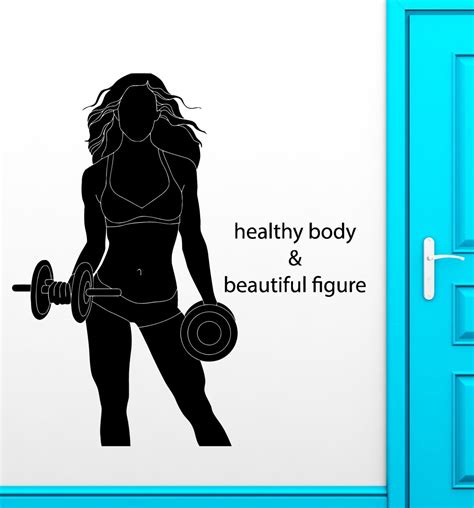 Gym Fitness Wall Stickers Sports Healthy Lifestyle Body Figure Decal