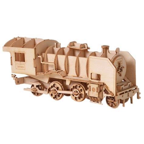 3d Puzzle Wooden Steam Locomotive And Sailboat Model Kit Diy Etsy