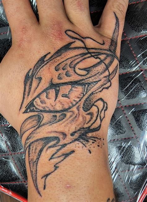 Dragon Eye Hand Tattoo Tattoos Hand Tattoos Tribal Tattoos