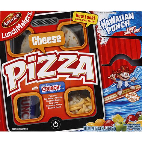 Armour Lunchmakers Cheese Pizza 267 Oz Tray With Hawaiian Punch