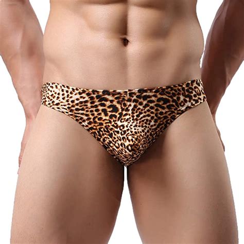 Amazon Com Men S Leopard Thong G String Leopard Print Thong Supporter Sexy Low Waist Underwear