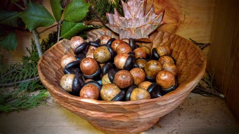 Carved Wooden Acorns 20 Total Etsy