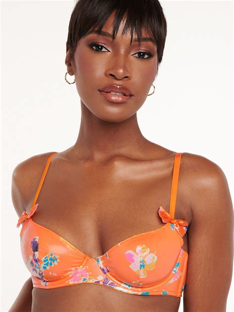 Night Blooms Unlined Demi Bra In Multi And Orange Savage X Fenty Uk