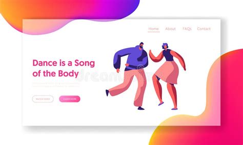 Cute Couple Dance Together Landing Page Male And Female Partner
