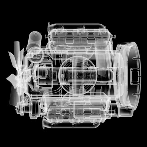 Internal Combustion Engine X Ray Style Stock Illustration