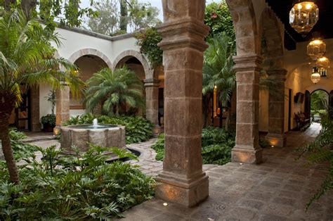 Interior Courtyard Of Casa San Jose In San Miguel De Allende Mexico