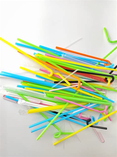 Individual Packaging Plastic Flexible Straws Multiple Colors 8mm