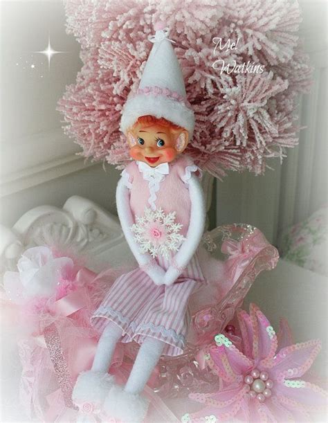 Vintage Pink Elf Knee Hugger Pixie Elves Christmas Christmas Elf