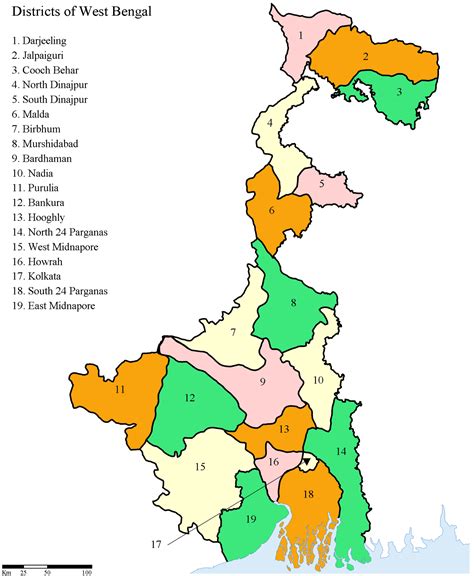 Districts Map Of West Bengal Mapsofnet