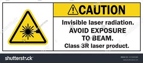 Caution Safety Label Invisible Laser Radiation Stock Vector Royalty