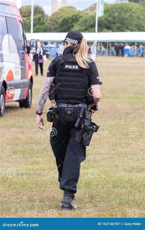 A Female British Armed Police Officer Editorial Photography Image Of