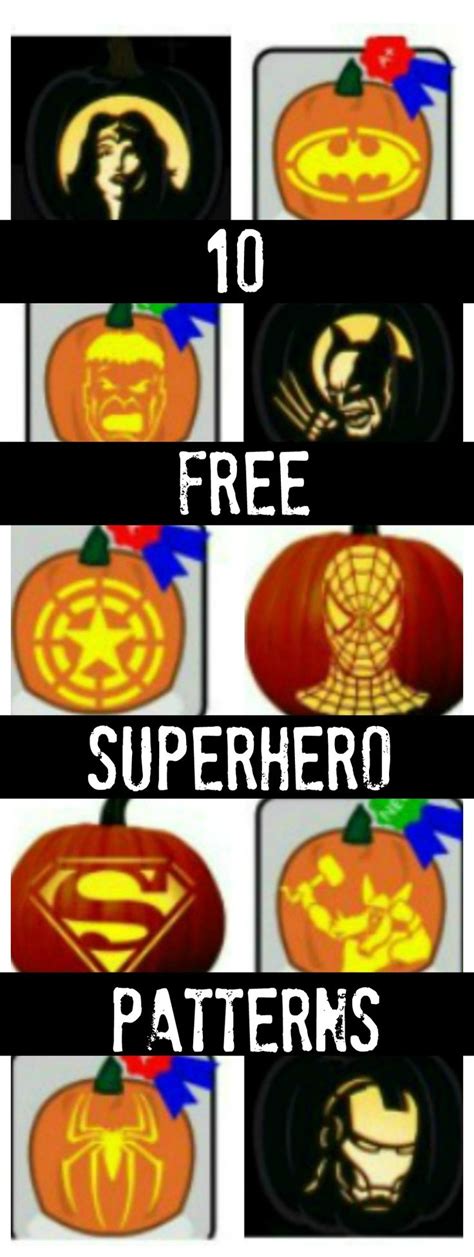 10 Free Superhero Pumpkin Carving Patterns Pumpkin Carving Patterns