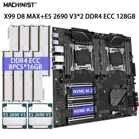 Machinist X99 Set Motherboard Lga 2011 3 Kit Xeon Dual E5 2690 V3