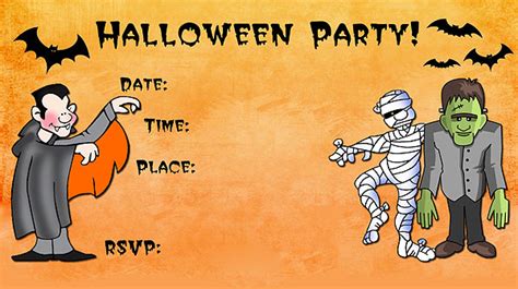 Halloween Fill In Invitations Free Printable