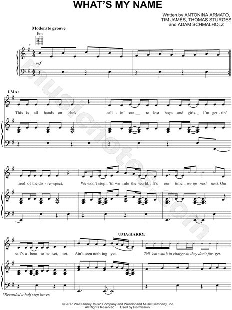 Whats My Name From Descendants 2 Sheet Music In E Minor