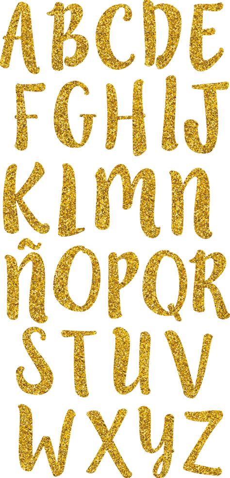 Letras Imprimibles Doradas Glitter Gold Printable 48b