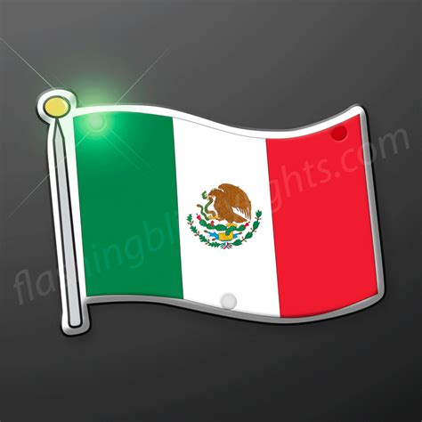 Light Up Mexican Flag Blinky Led Pin Flashingblinkylights