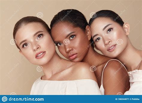 Beauty Diversity Group Of Models Portrait Multicultural Women With