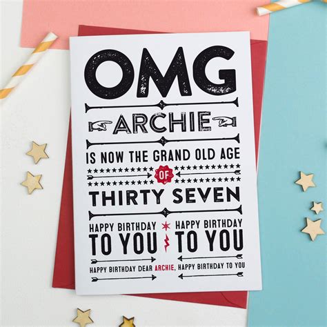 Personalised Omg Hipster Birthday Card A Is For Alphabet