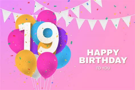 Background Of Happy 19th Birthday Illustrations Royalty Free Vector