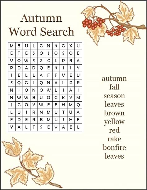 18 Fun Fall Word Search Puzzles Kitty Baby Love Fall Word Search