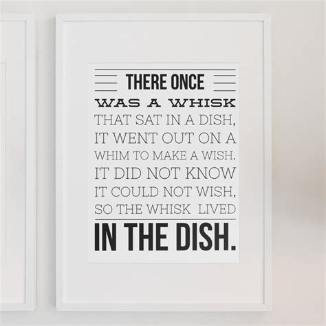 Printable Kitchen Poem There Once Was A Whisk That Sat Etsy Canada