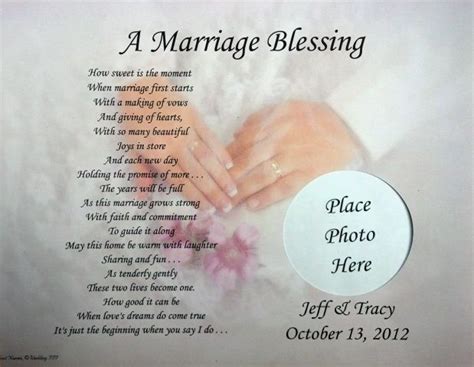 Marriage Blessing Personalized Poem Bride Groom Wedding T Idea