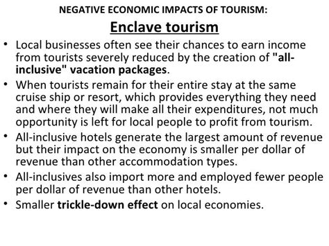Negative Impacts Of Tourism Tertiary Economic Activity Positive
