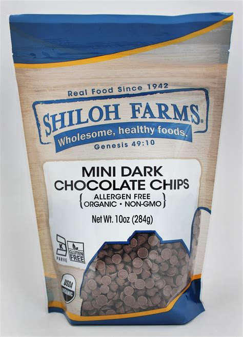 Allergen Free Mini Dark Chocolate Chips Organic Fair Trade Shiloh Farms