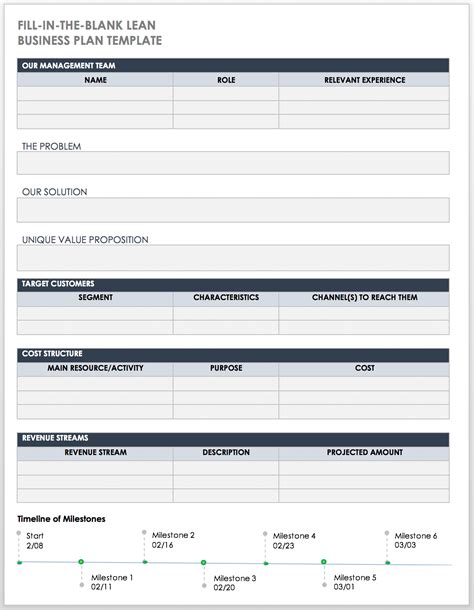 Free Lean Business Plan Template Word